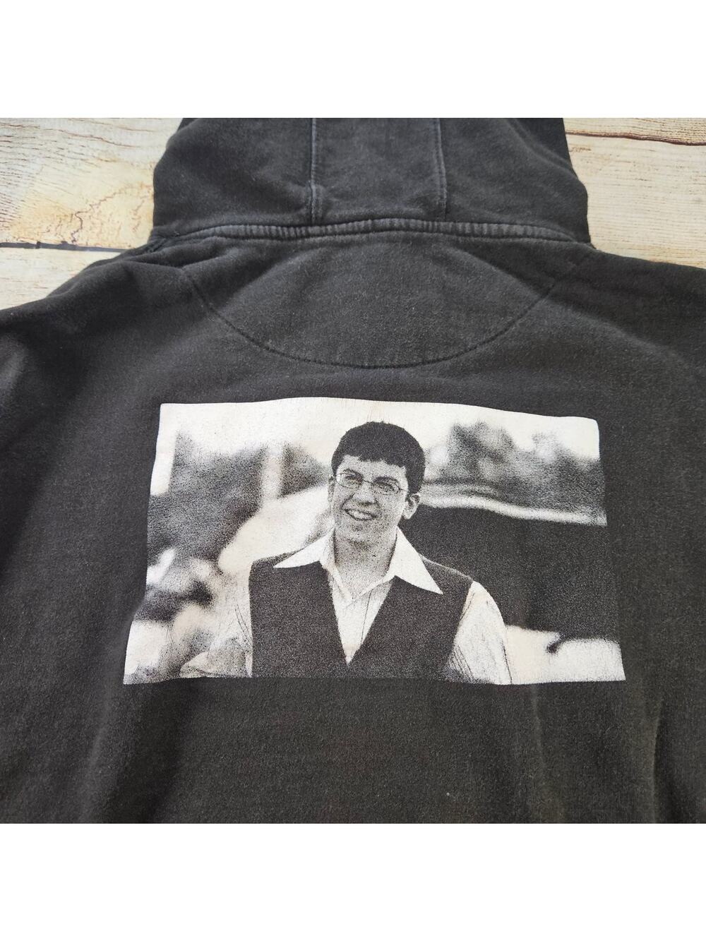 Women's SUPERBAD Hoodie Faded Black Large Pullover McLovin Cotton Blend